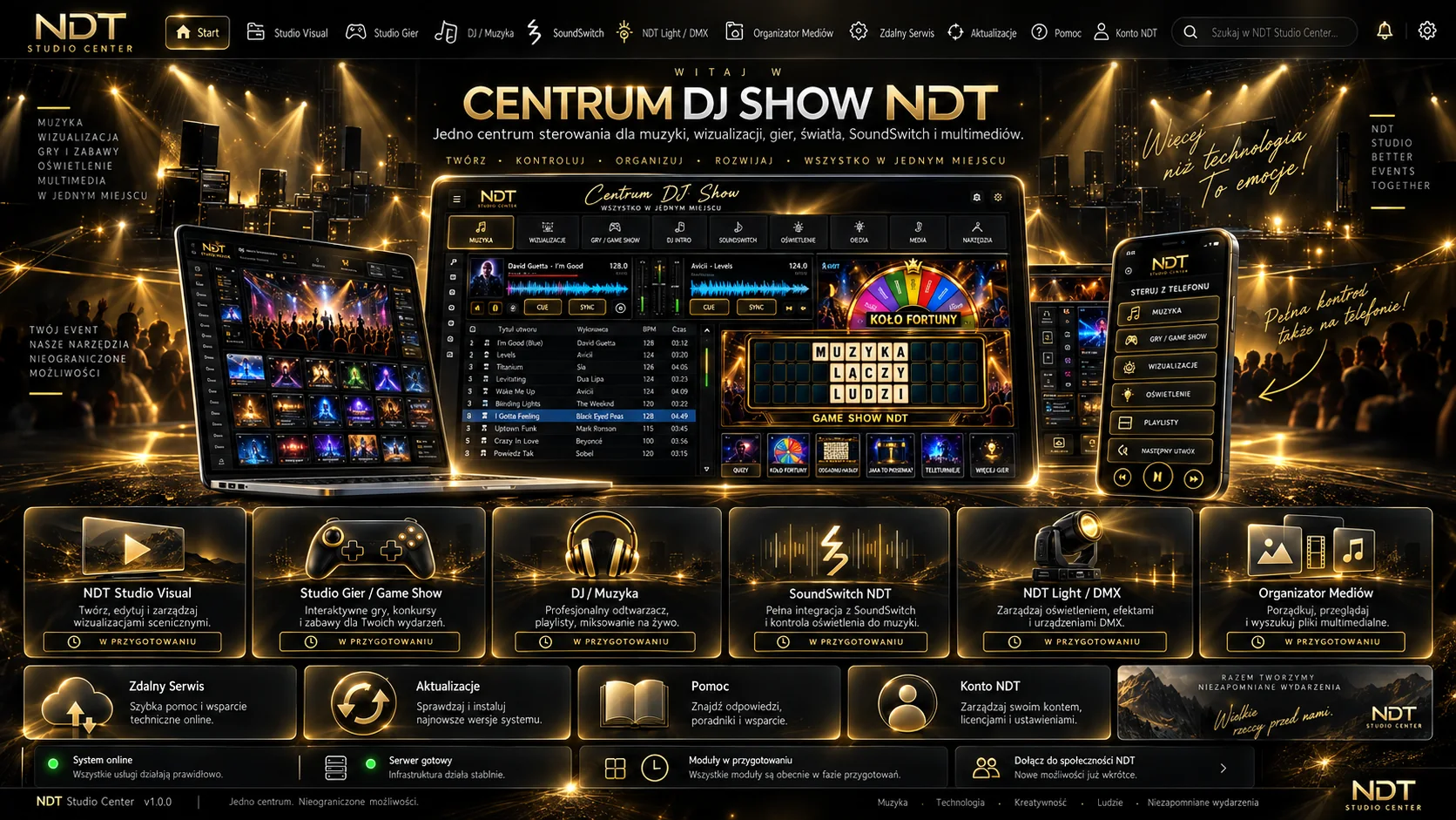 Centrum DJ Show NDT: muzyka, wizualizacje, Game Show i pilot w jednej przestrzeni